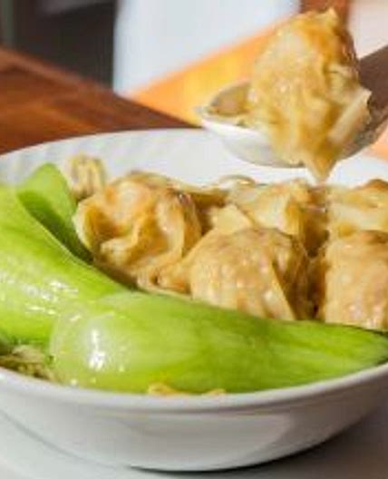 Wonton Soup Recipe with Green Pak Choi Ingredients