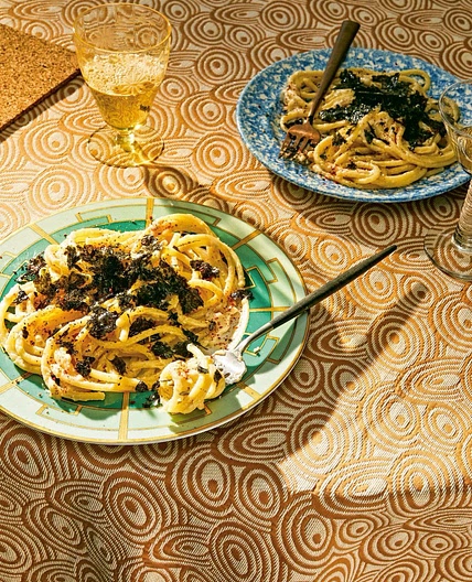 Creamy Bucatini with Roasted Seaweed