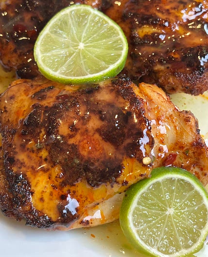 Tequila Lime Glazed Chicken Thighs 