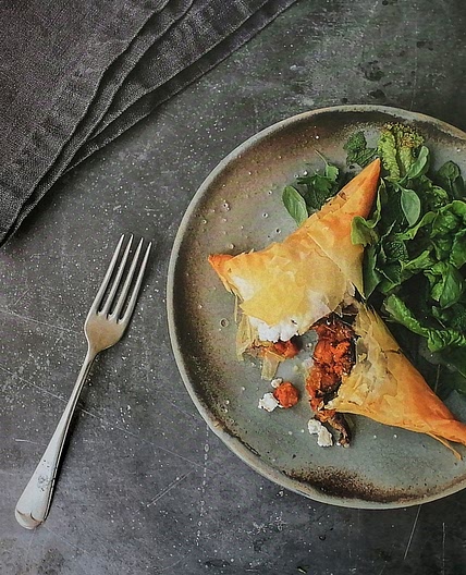Filo Sweet Potato and Goat Cheese Triangles