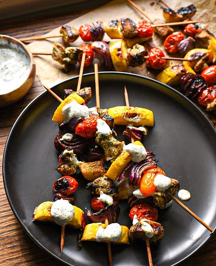 7 Ingredient Lemon Dill Chicken Kabobs