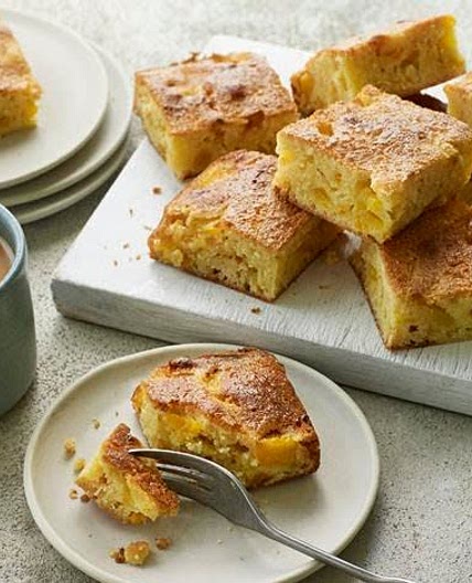 White Chocolate & Peach Traybake (Jack Monroe)