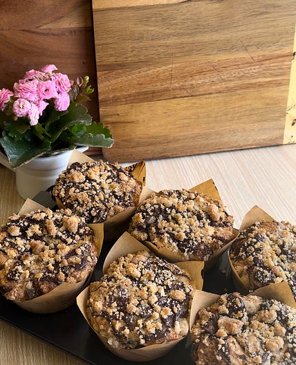 Chocolate Stuffed Banana Muffins