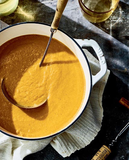 charred carrot soup with miso