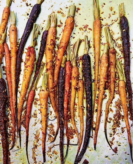 Turmeric-Roasted Carrots with Seeds and Labne
