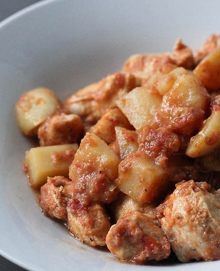 Stewed chicken breasts