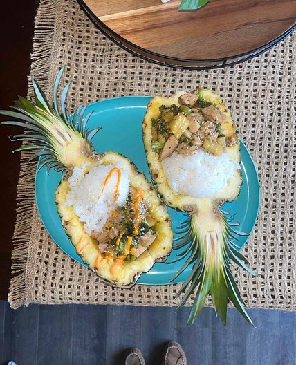Chicken Teriyaki Pineapple Bowl 