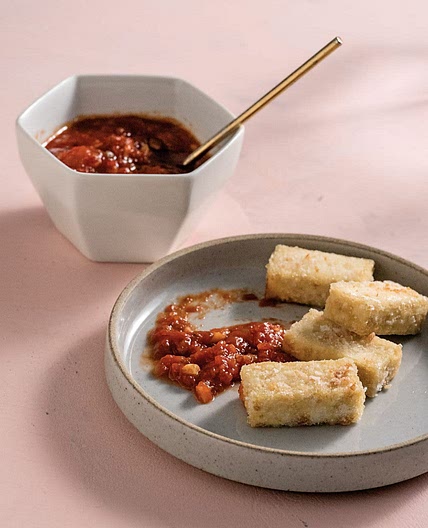 Chewy-Crispy Tofu Sticks with Chili-Ginger Jam Dipping Sauce