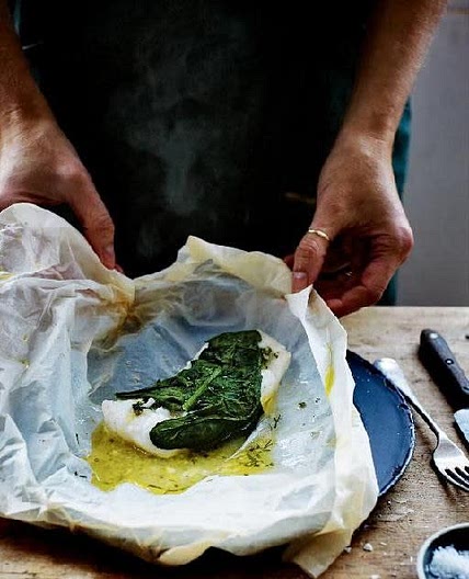 Hake with Herb Butter en Papillote