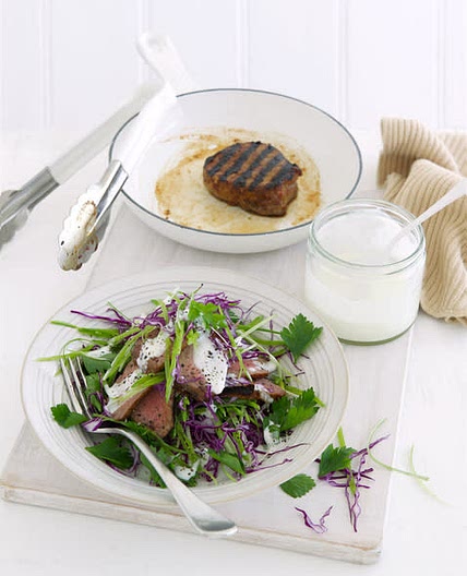 Sticky BBQ Beef with Shredded Slaw