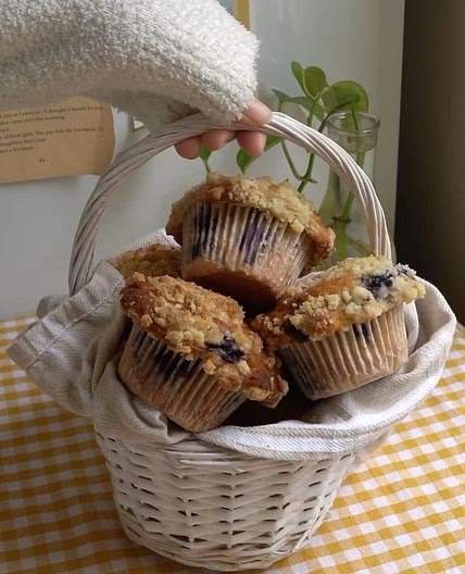 Blueberrie cupcakes with a crumble🫐✨