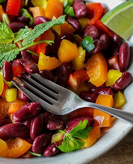 Salade haricots rouges et poivrons