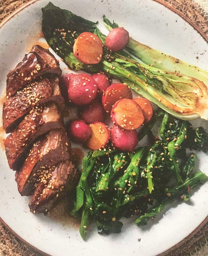 Miso butter duck breas