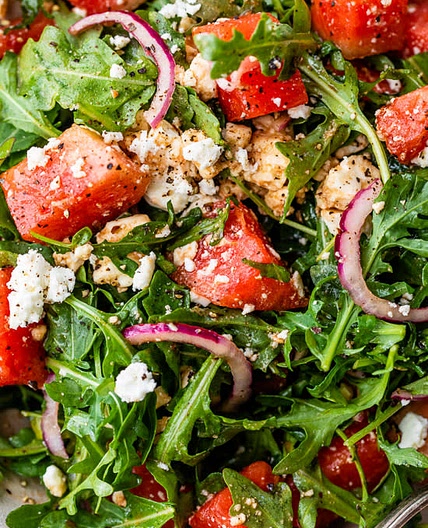 Watermelon Arugula and Feta Salad