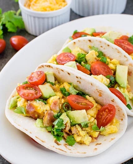 Breakfast tacos with eggs