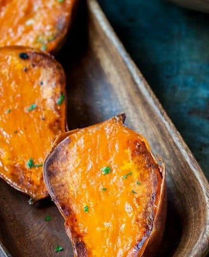 Oven Roasted Sweet Potato Halves