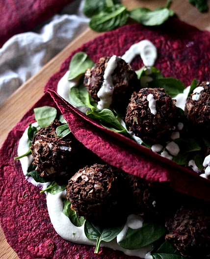 Beetroot & Black Bean Bite Wraps