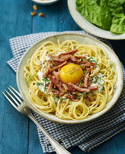 Linguine carbonara revisitées à la française