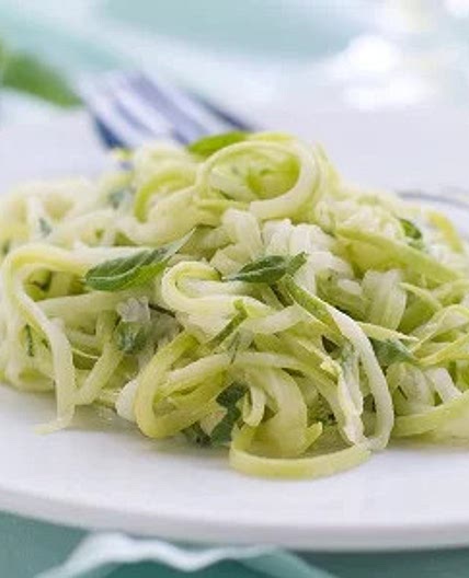 Spaghetti aux courgettes chèvre miel