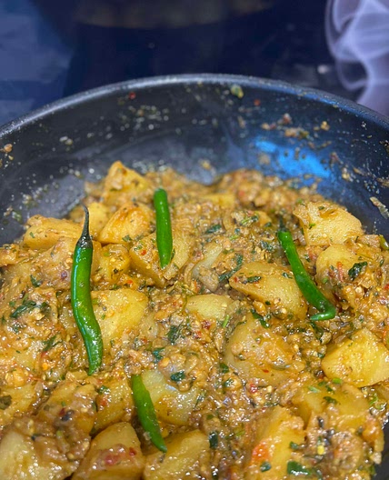 Aloo Bengan / Potato and Aubergine curry