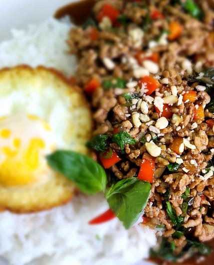 Minced Pork and Basil  (Pad Kra Pao)