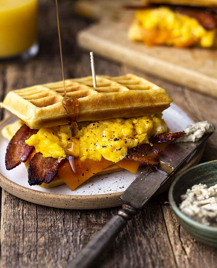Low FODMAP Waffle Breakfast Sandwich