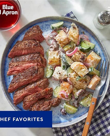 Oregano Steak & Tzatziki Panzanella