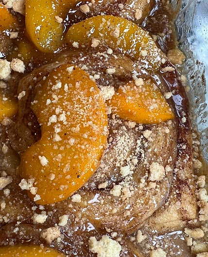 Easy Peach Cobbler Cinnamon Rolls
