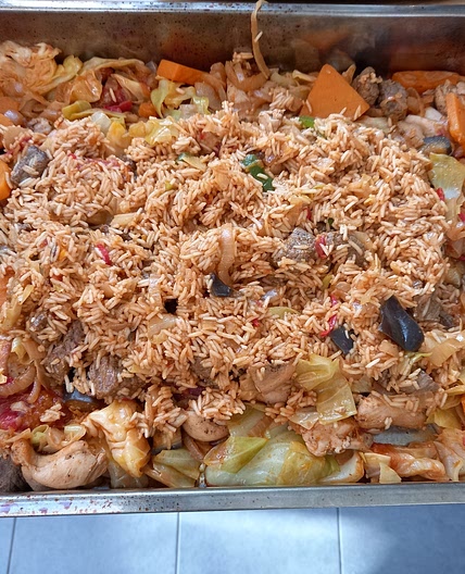 Beef and Chicken Jollof Rice