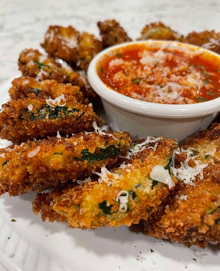 Cacio e Pepe Breaded and Fried Zucchini 