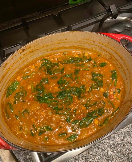  Lamb, chickpea, spinach curry 