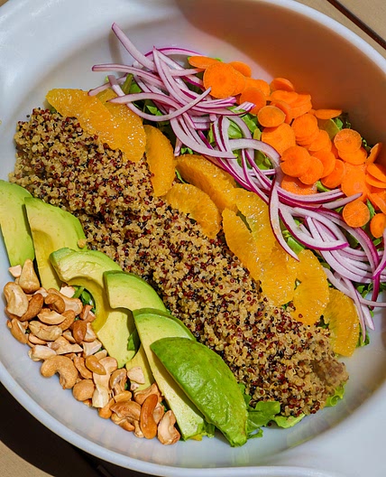 Arugula Quinoa Salad with Orange Poppyseed Dressing