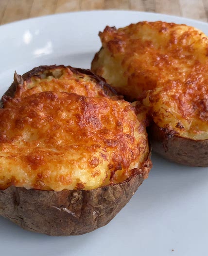 Twice baked airfryer jacket potatoes