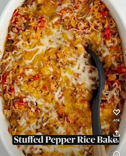 Stuffed Pepper Rice Bake