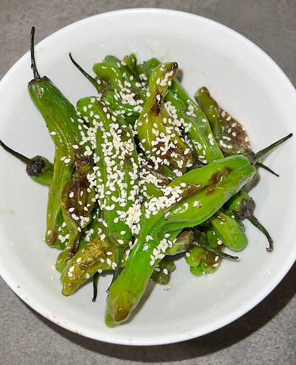Sesame Shishito Peppers