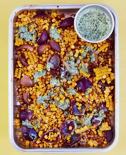 MASALA ROASTED CORN WITH QUICK CORIANDER CHUTNEY