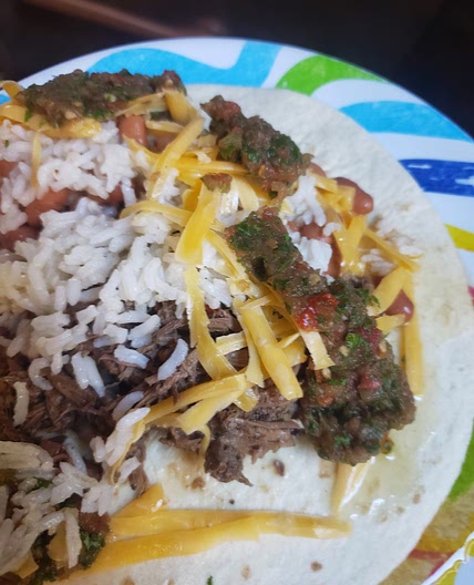 Slow Cooker Beef and Bean Burritos