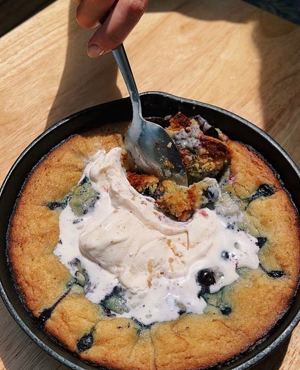 Grilled Blueberry Cookie Skillet  