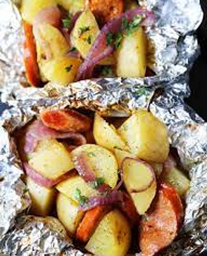 Sausage and Potato Foils