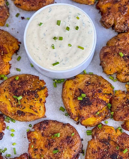 Crispy smashed potatoes