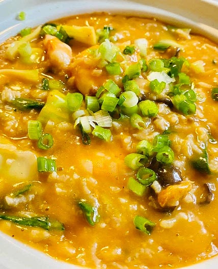 Shrimp Veggie Congee | 广式虾粥
