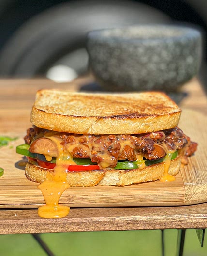 Walnut Chili Cheese Dog Sandwich #CampingCookingIdeas 