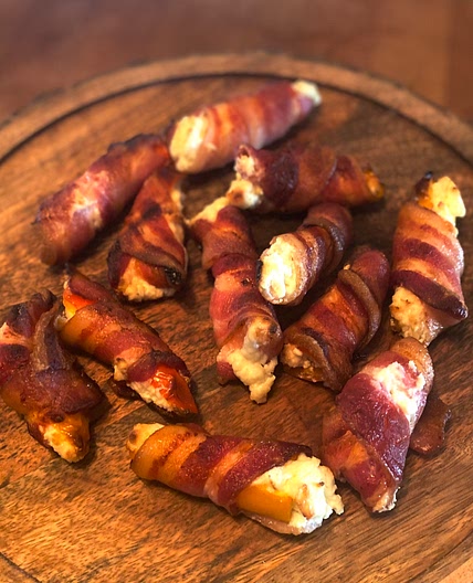 Bacon Wrapped Cream cheese Stuffed Mini Peppers 