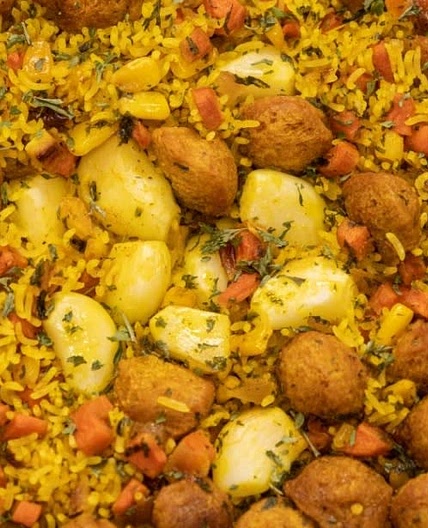 Chicken/chickpea plov
