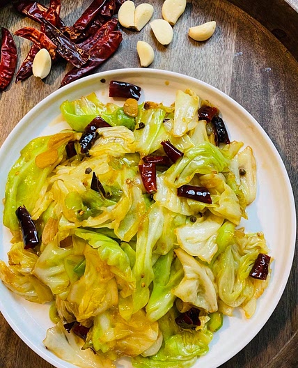 Spicy Szechuan Cabbage Stir Fry  | 炝炒白菜