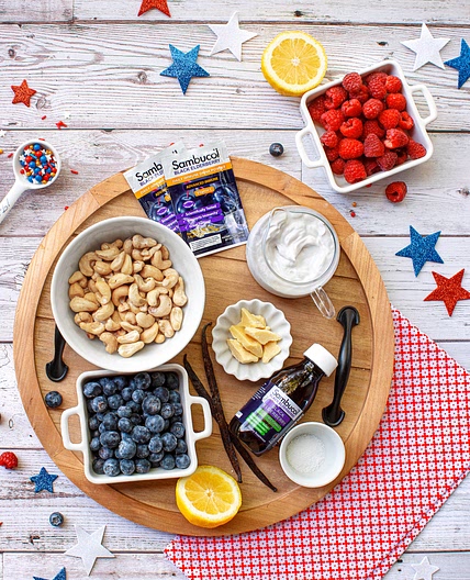 Red, White, and Blue Berry July Fourth Parfaits