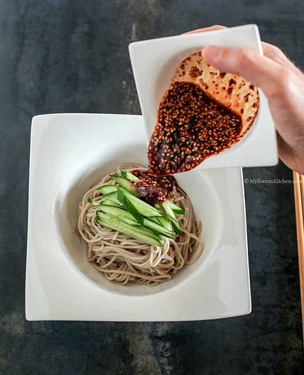 Cucumber Soba Noodles with Sweet Chili Soy Sauce Dressing