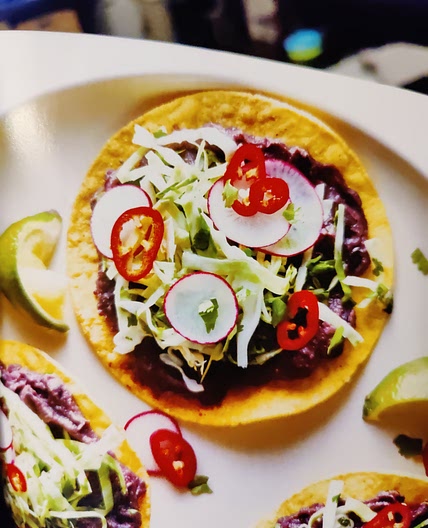 Black Bean Tostadas W/ Cilantro Slaw
