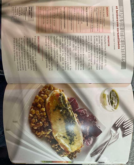 Tilapoa sur lit de lentilles et betteraves caramélisées
