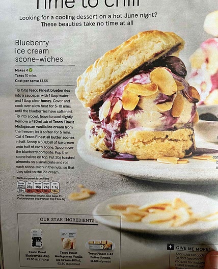 Blueberry ice cream scones